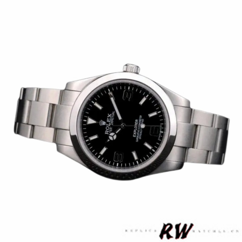 Rolex Explorer 42002 Stainless Steel Black Dial 39MM Mens Replica Watch