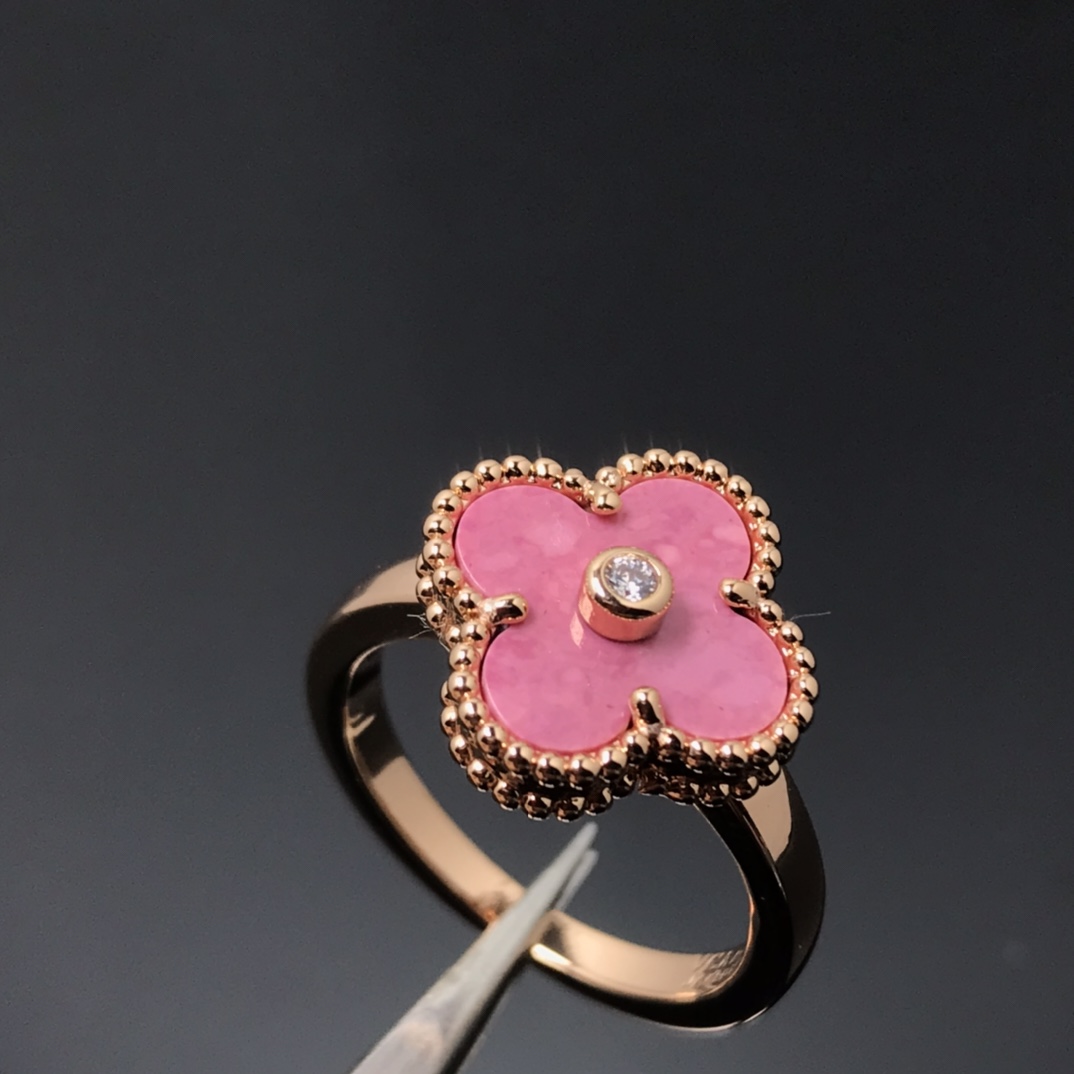 VCA Pink Vintage Alhambra Ring - Original Replica Club