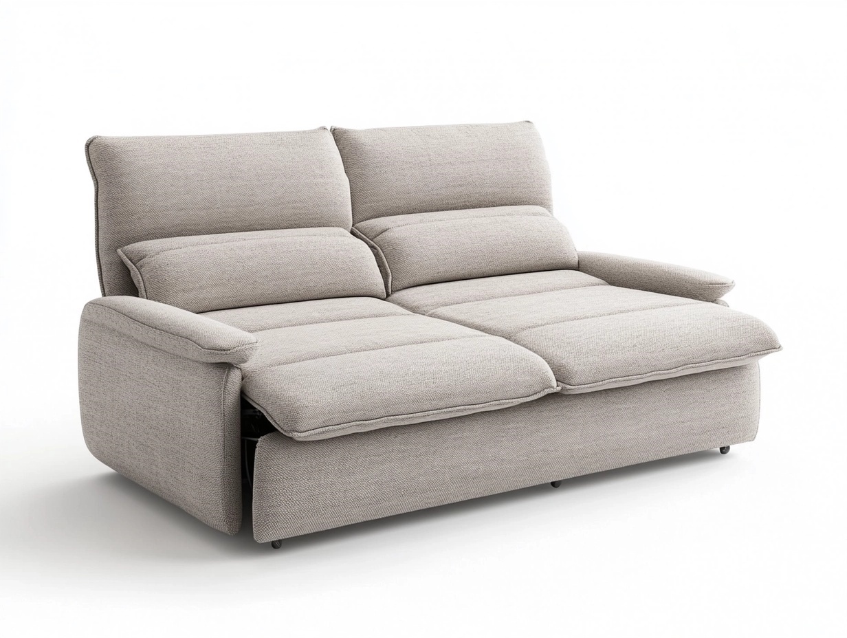 Sofá Cama Reclinable de 2 Plazas 180x100cm para Salón Multifuncional Tapizado en Tela Color Beige