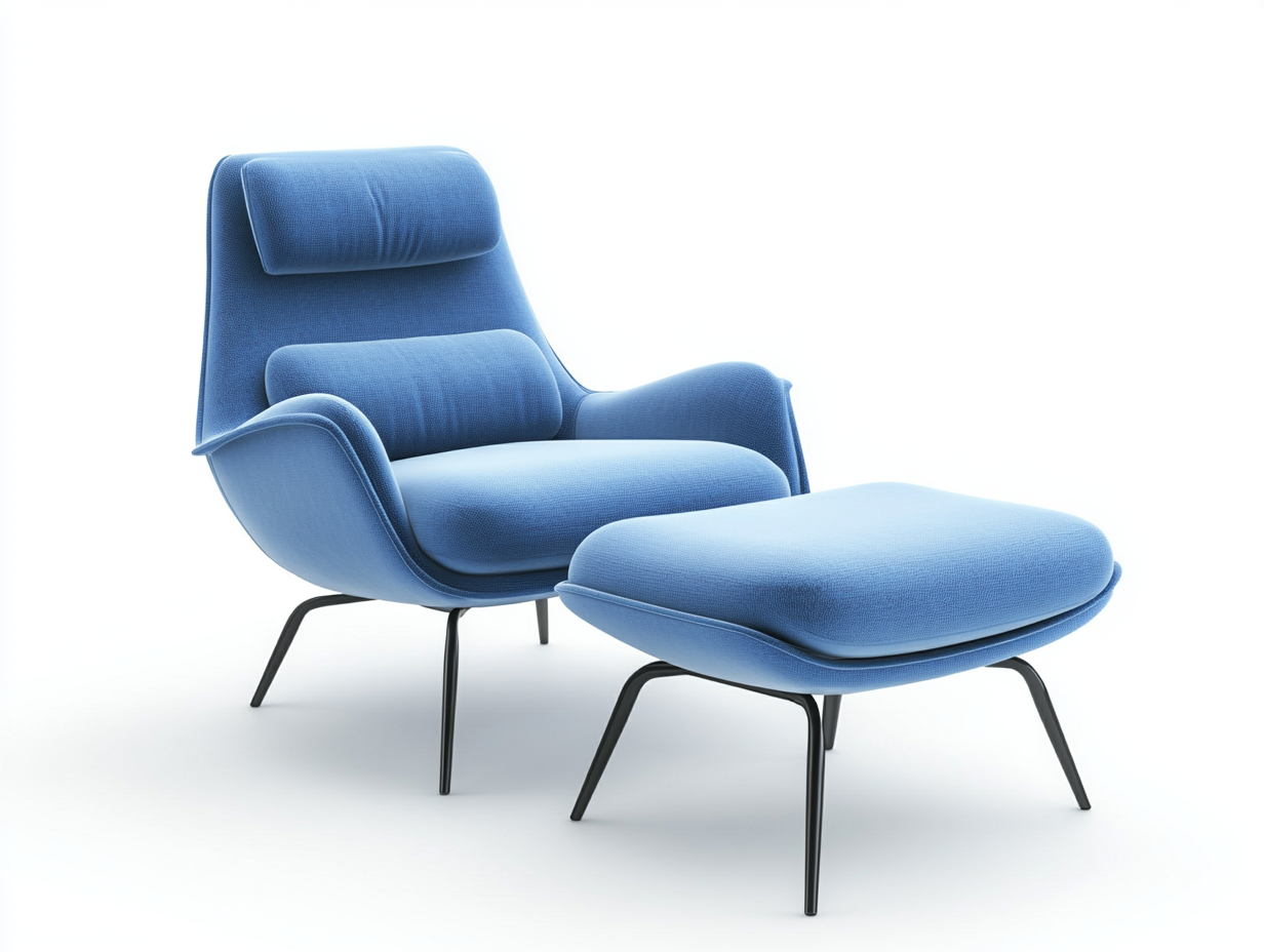 Reposapiés ergonómico con sillón reclinable ideal para sala de lectura