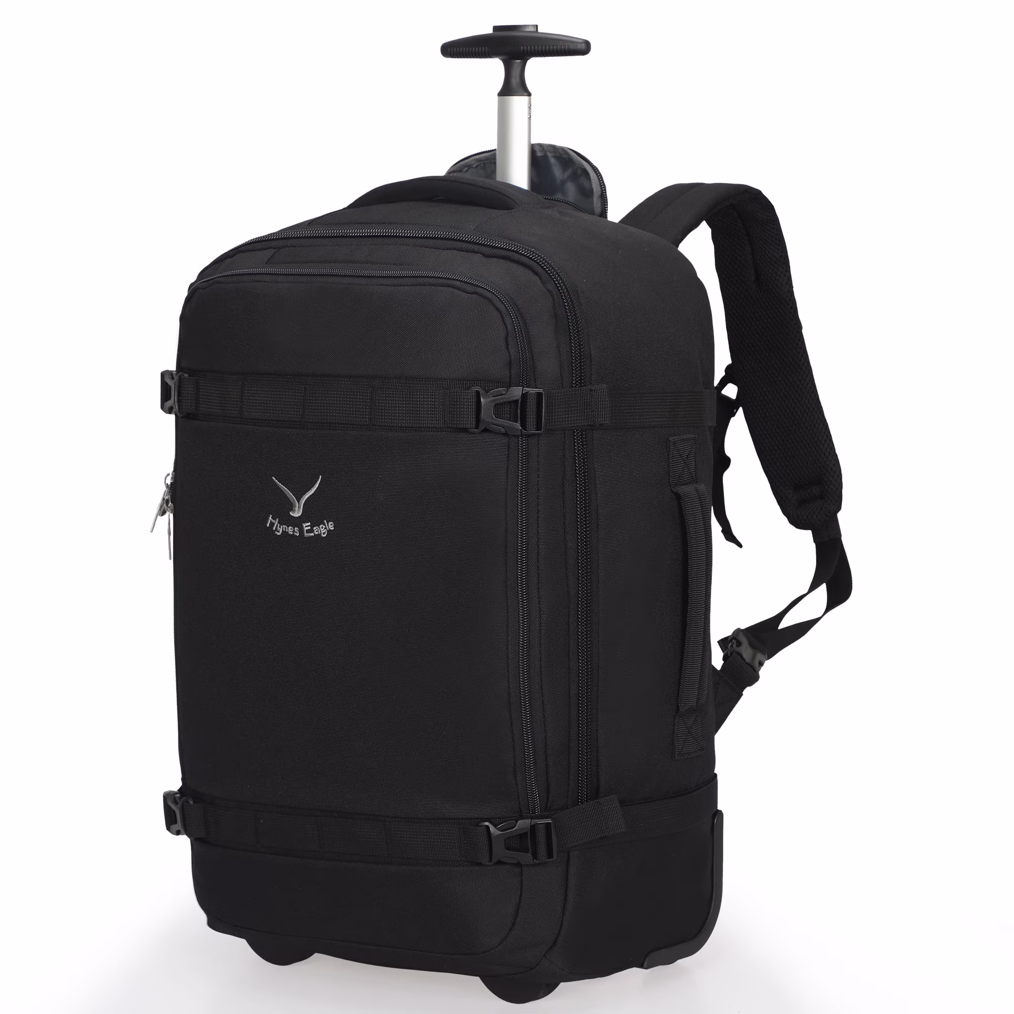 Hynes Eagle 22" Hybrid Carry-On Luggage, Softside Rolling Backpack, Grey - Image 9