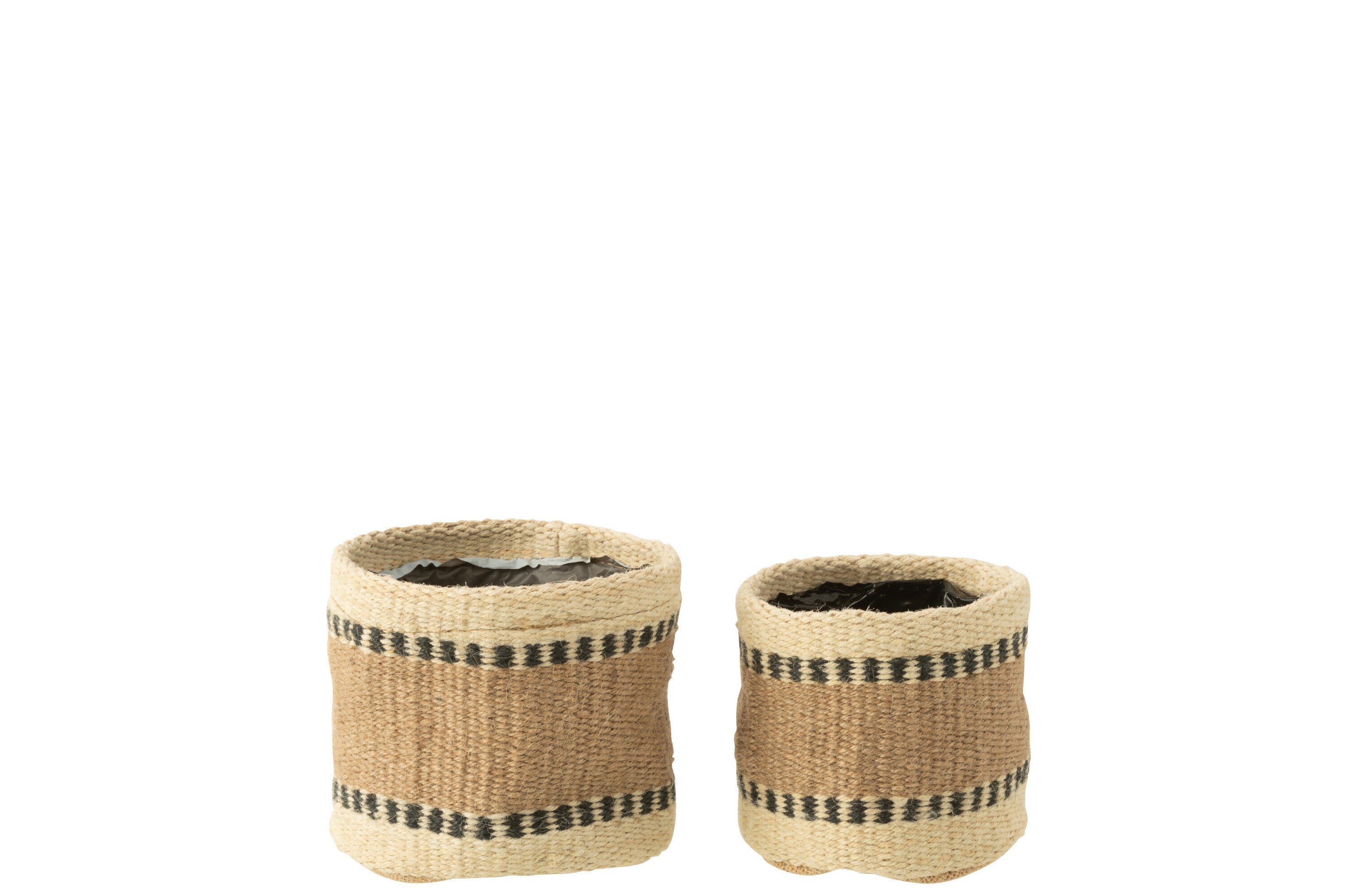 J-Line mand Rond + Band - jute - naturel beige - extra small