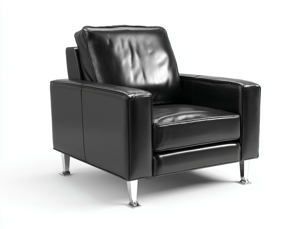Sillón individual 95×85×90 cm – similicuir negro – estilo moderno fijo