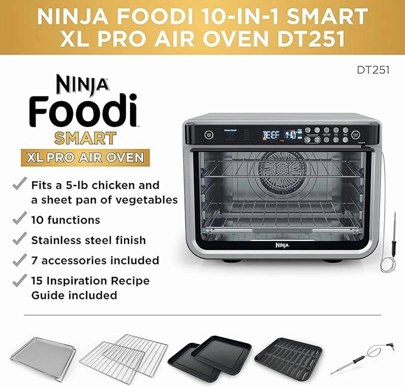 Ninja DT251 Foodi 10-in-1 Smart XL Air Fry Oven - Image 2
