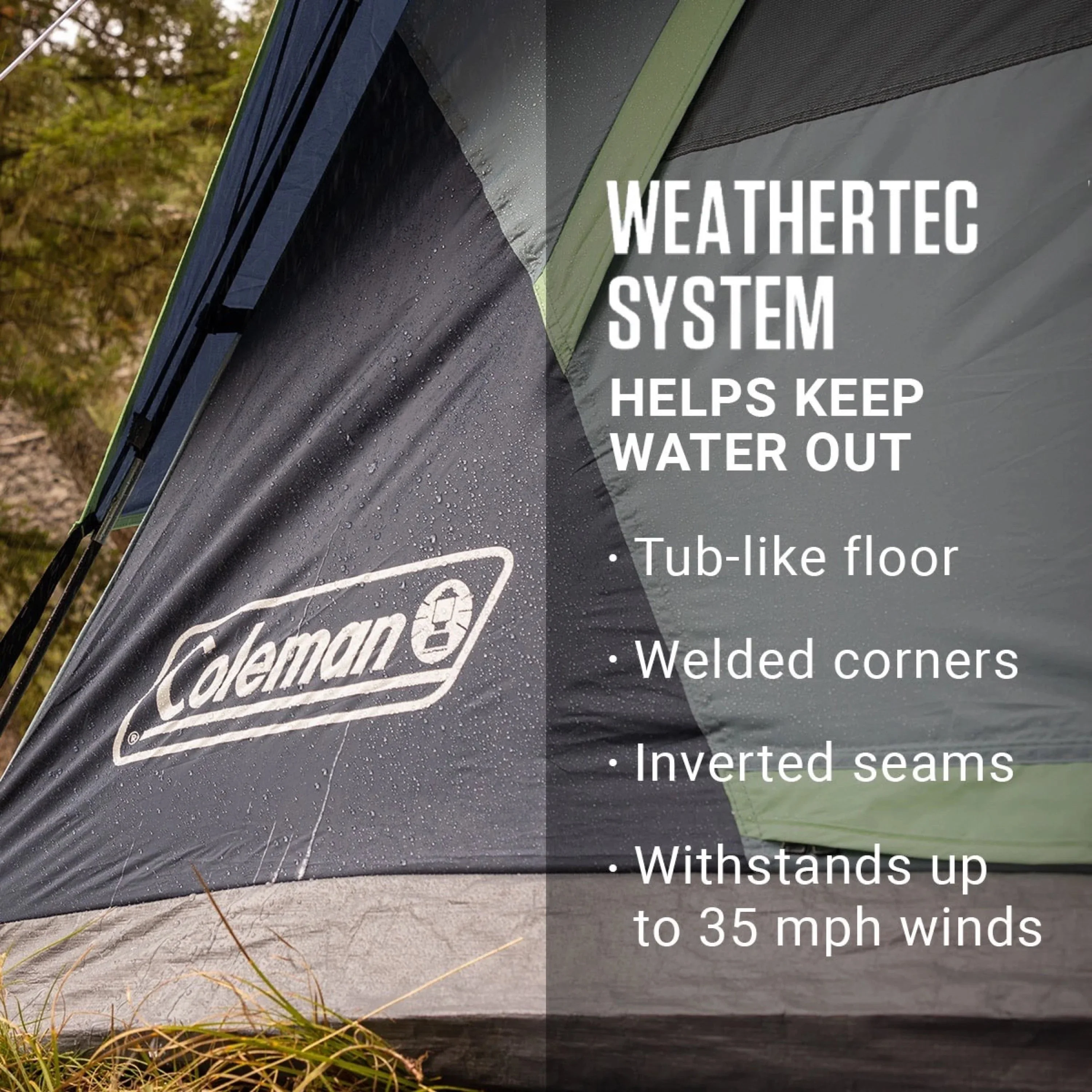 Coleman Skydome Camping Tent, 2 Person, Evergreen - Image 5 Coleman Skydome Camping Tent, 2 Person, Evergreen - Image 5