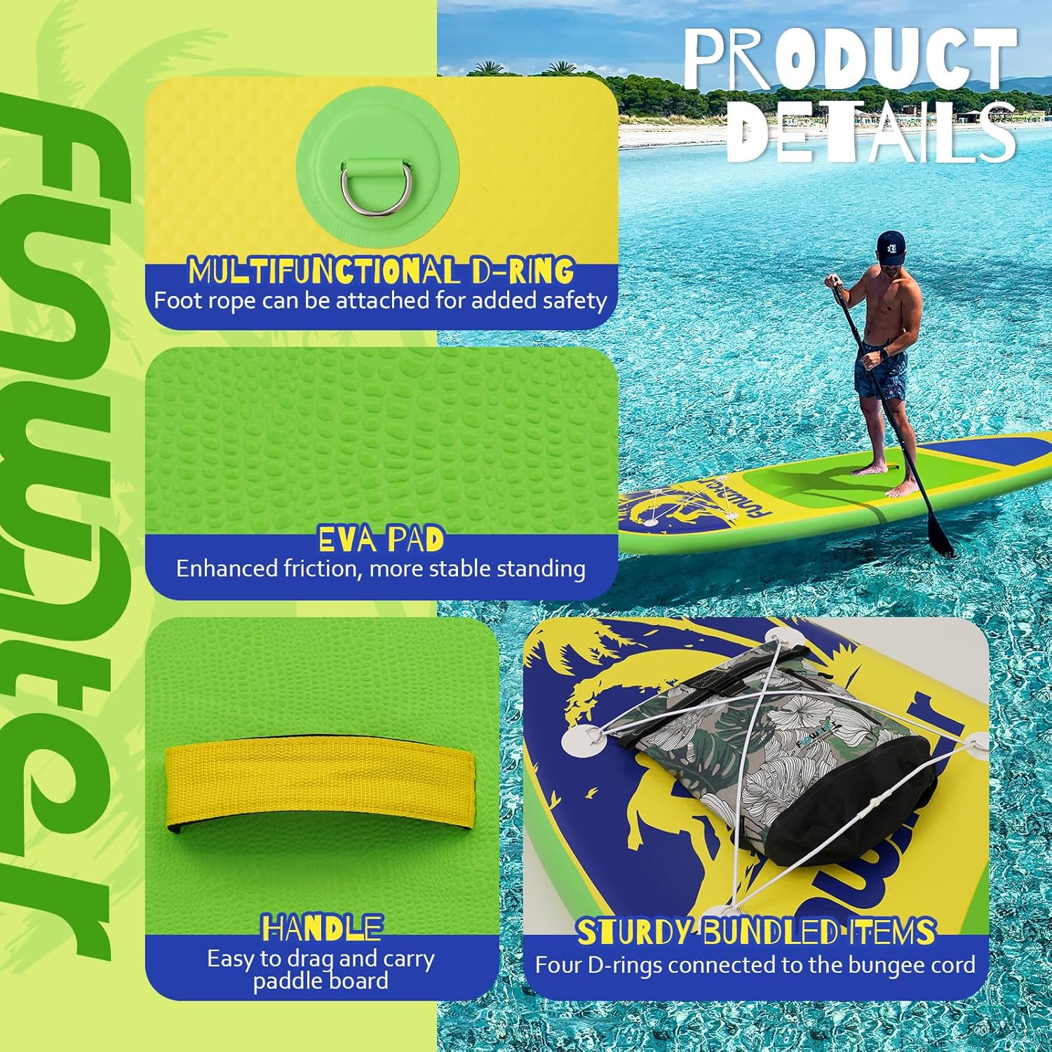 FunWater Inflatable Stand Up Paddle Board, 11 ft x 32 in x 6 in - SUP Paddle Accessories - Image 37 FunWater Inflatable Stand Up Paddle Board, 11 ft x 32 in x 6 in - SUP Paddle Accessories - Image 37