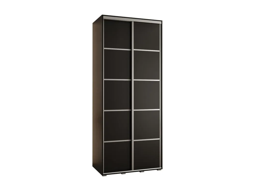 ARMARIO Decoencanto 4 DE PUERTAS CORREDERAS 235.2/100/45 2 puertas (Negro/Negro/Plata)