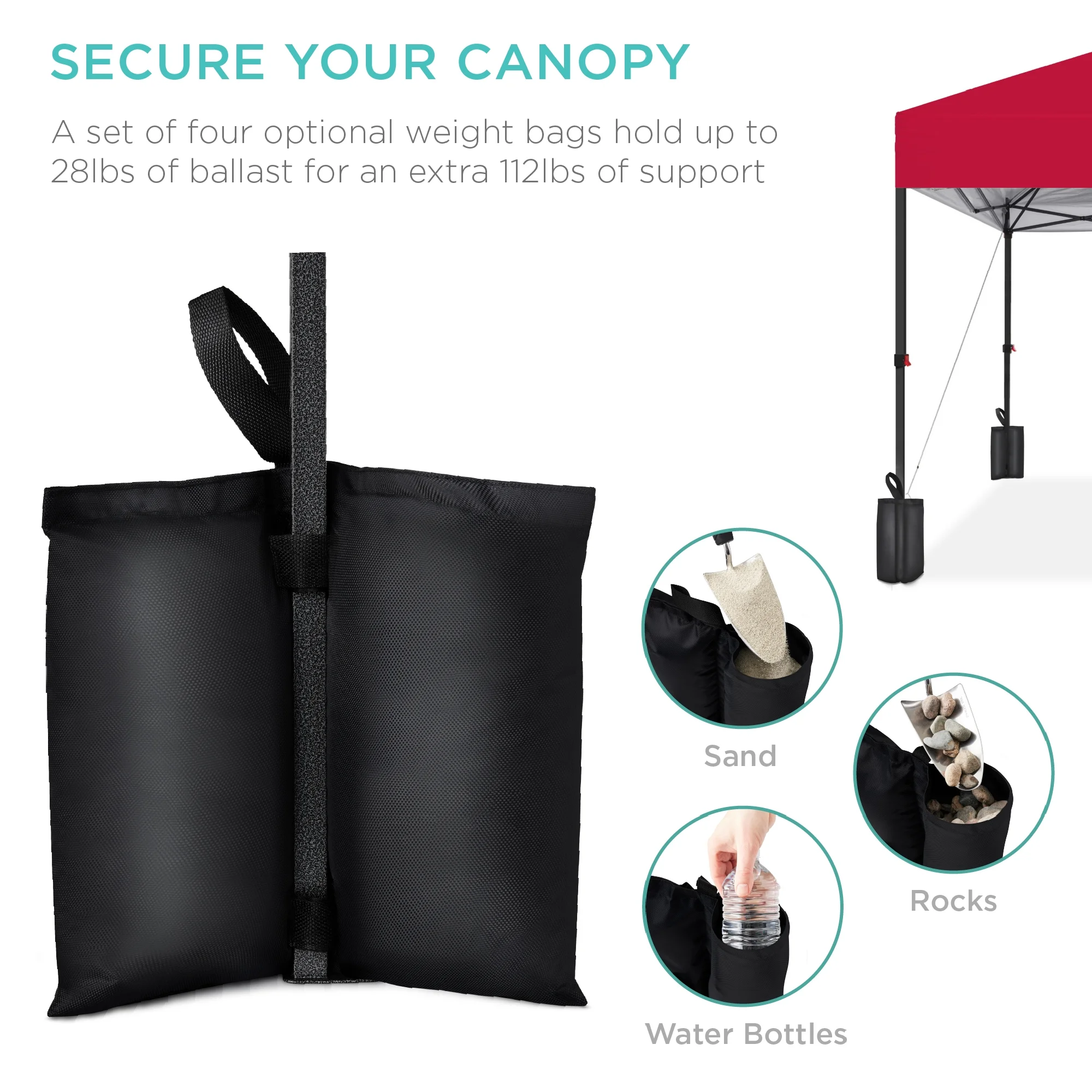 Best Choice Products 12x12ft Easy Setup Pop Up Canopy w/ 1-Button Setup, Wheeled Case, 4 Weight Bags - Navy Blue - Image 90