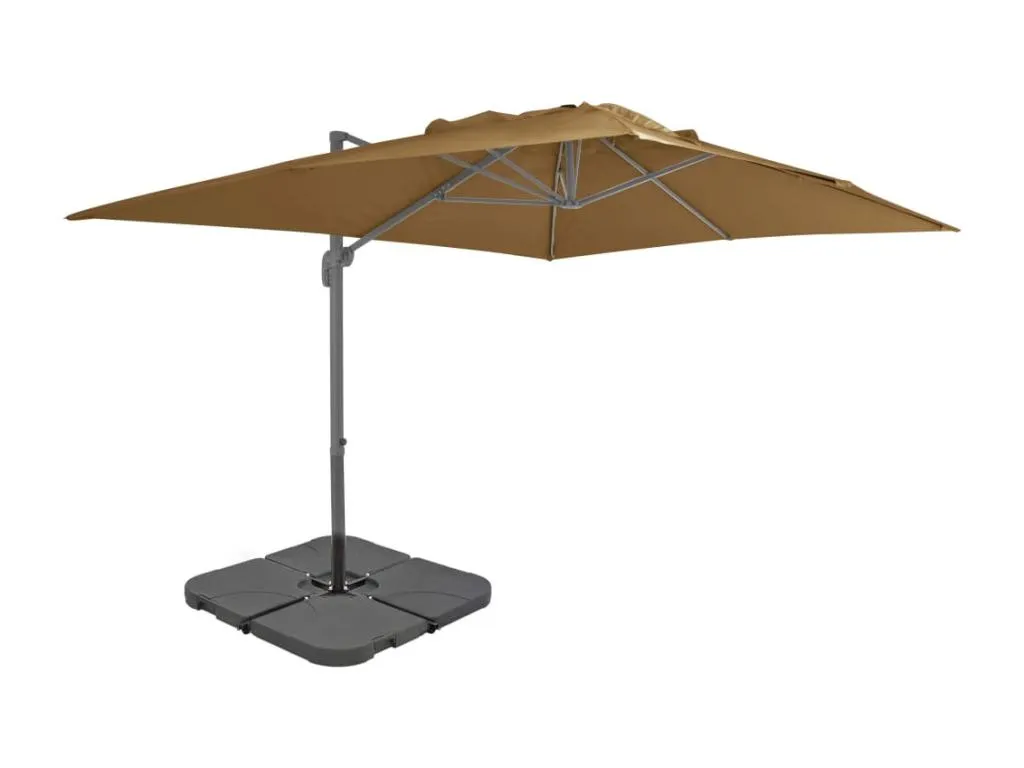 Sombrilla de jardín con base portátil color gris topo. wbi3214267