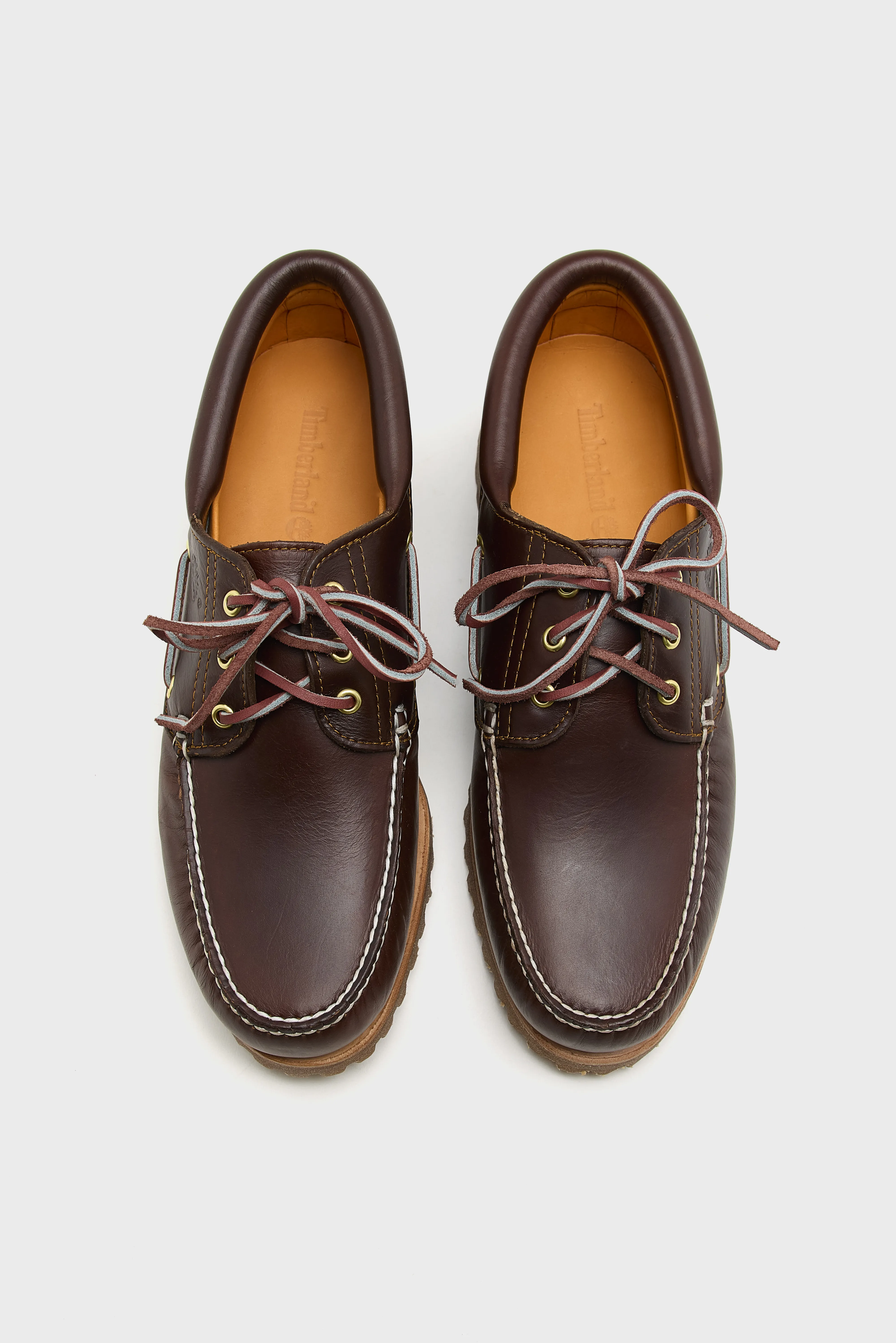 Bellerose Authentic 3-Eye Lug Boat Shoes for Men (252 / M / BROWN)