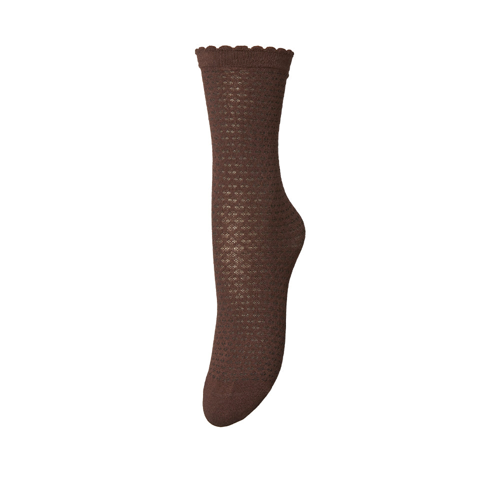 Becksöndergaard - Chaussettes Cleomy Cotta- Marron Plum Fudge