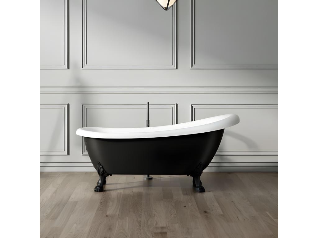 Bañera con patas RICHMOND NEGRA 171 cm patas LEÓN NEGRAS