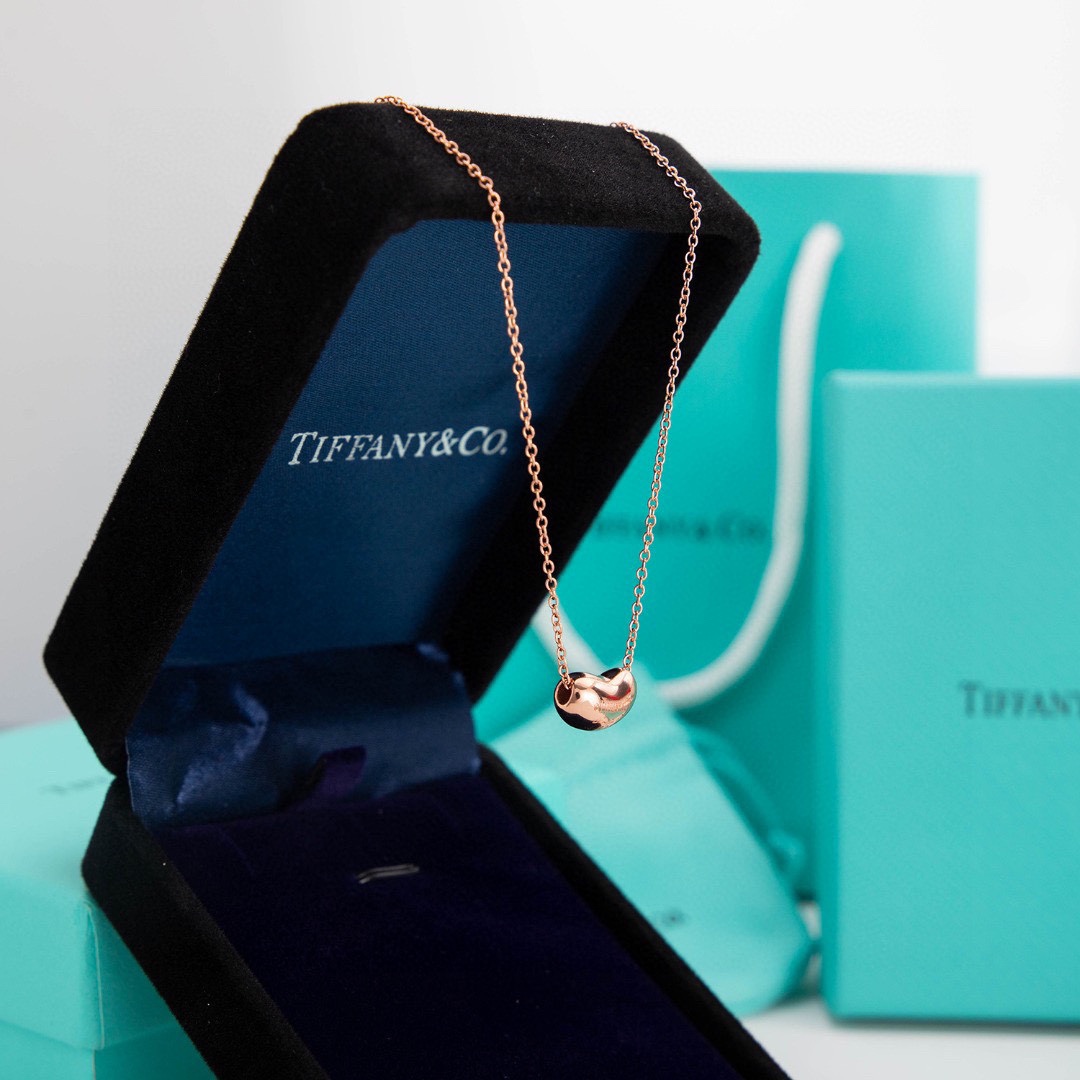 Tiffany Elsa Peretti® Bean® design Pendant Necklace in Yellow Gold, 6.5 mm - Original Replica Club