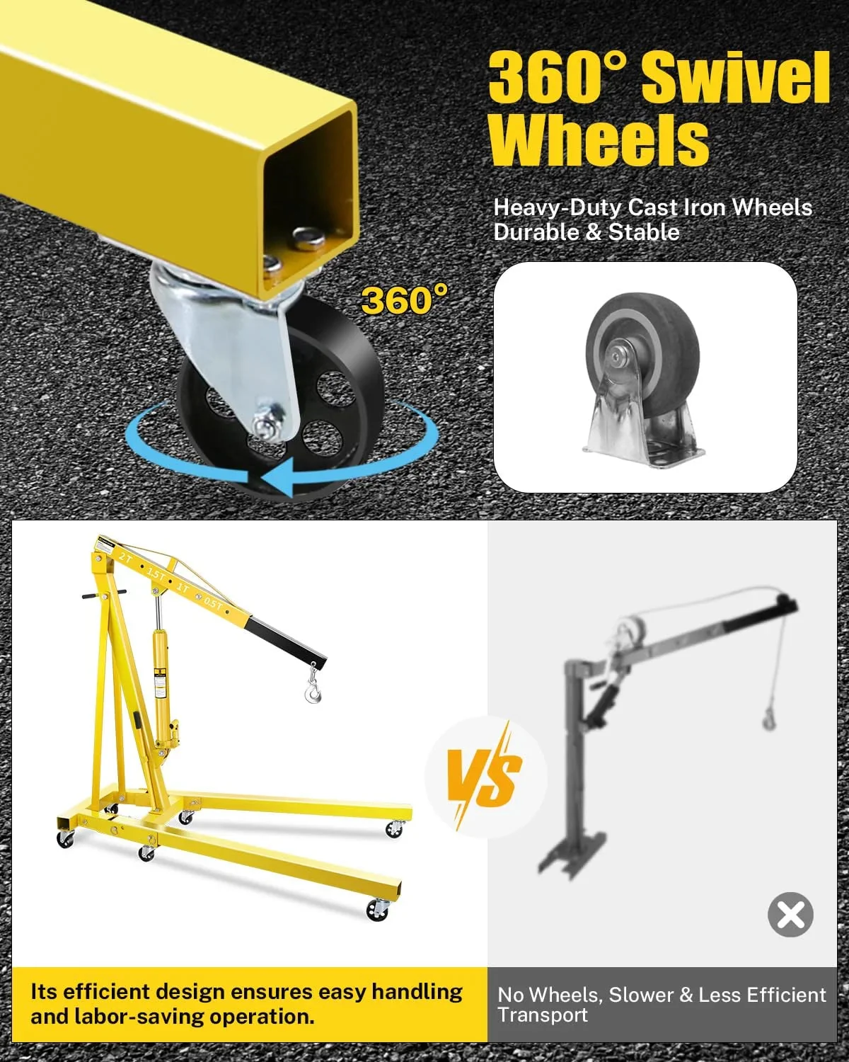 Garvee 2 Ton Hydraulic Folding Shop Crane Engine Hoist With Lever - Image 11 Garvee 2 Ton Hydraulic Folding Shop Crane Engine Hoist With Lever - Image 11