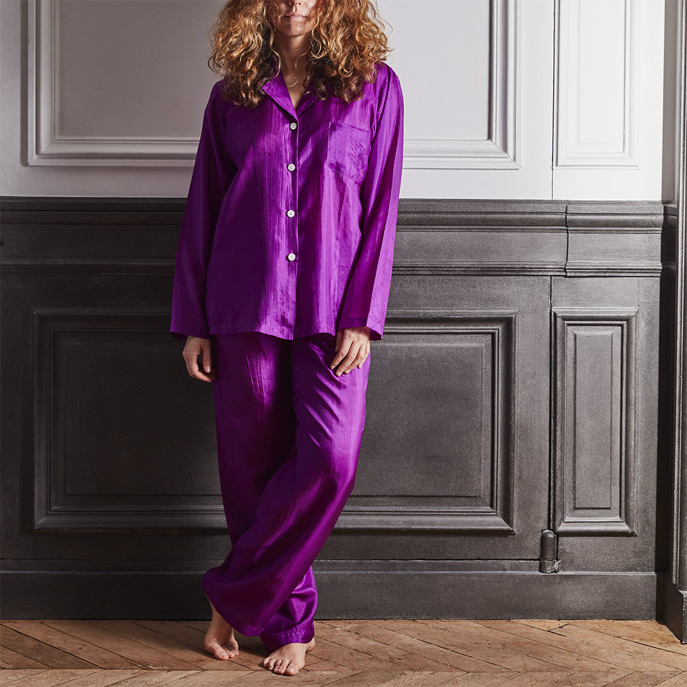 Merci - Pyjama en Soie - Violet