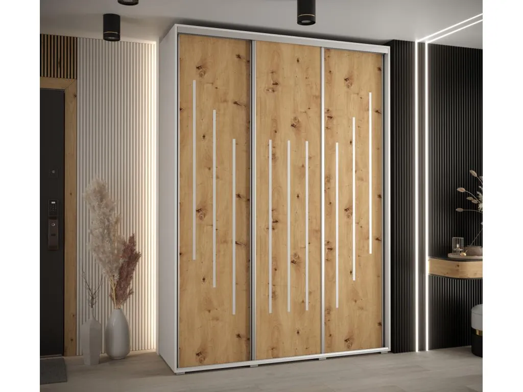 ARMARIO Sancaldeco 8 DE PUERTAS CORREDERAS 235.2/180/45 3 puertas (Blanco/Artisan/Plata) 05585DLDU