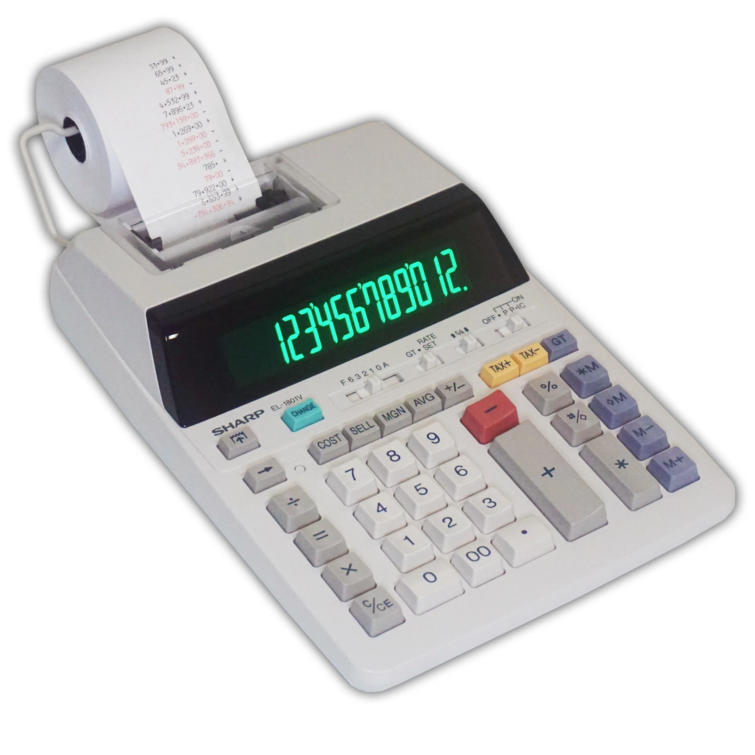 Sharp Calculators EL-1801V Ink Printing Calculator, Fluorescent Display, AC, 2.0 LPS, Off-White - Image 3