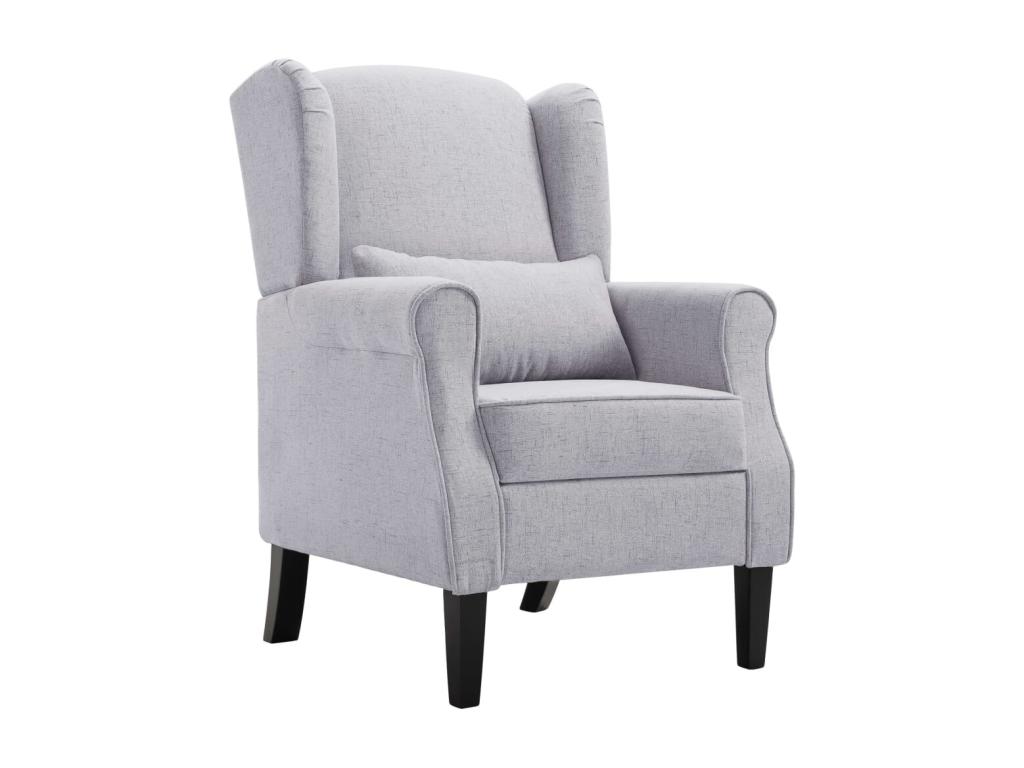 Sillón de tela gris claro