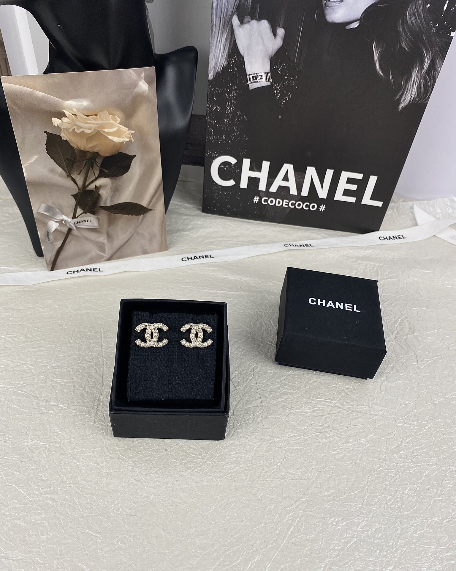 Chanel Pearl and Diamond Paved CC Earrings - Original Replica Club