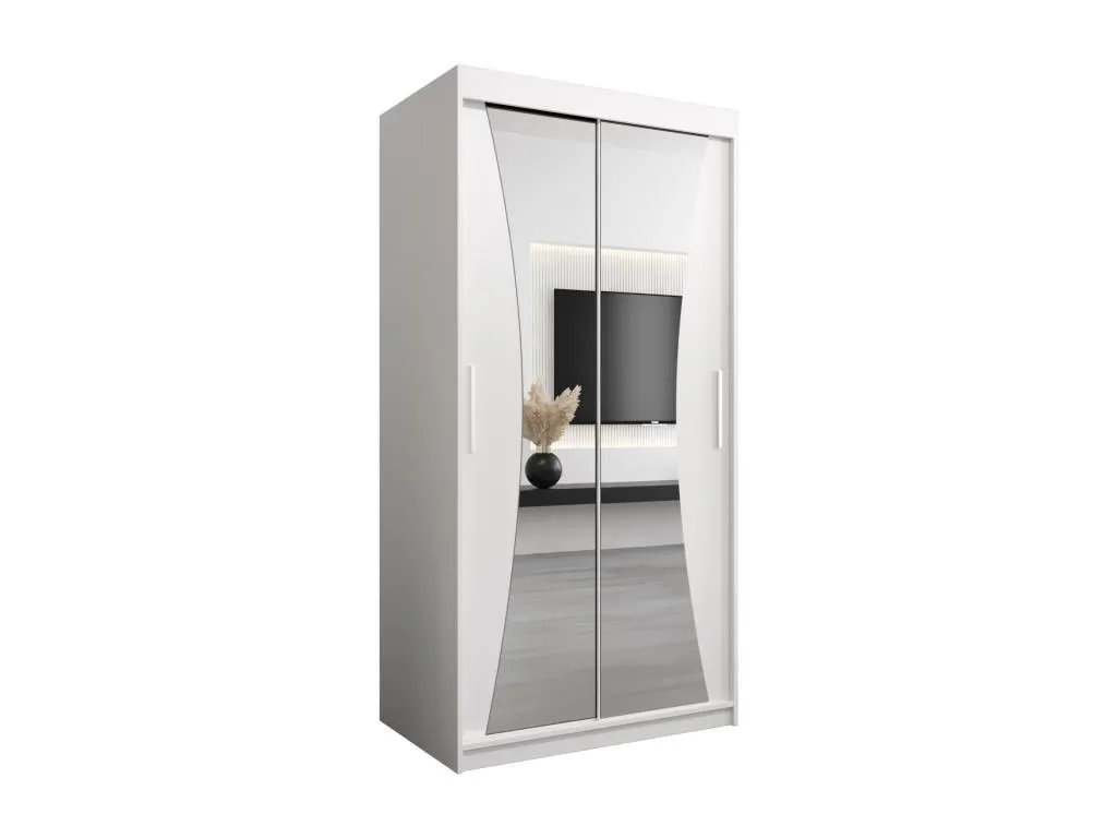 Armario Nidovia corredero, blanco liso, 200x100x62 cm, 2 puertas oys3510111