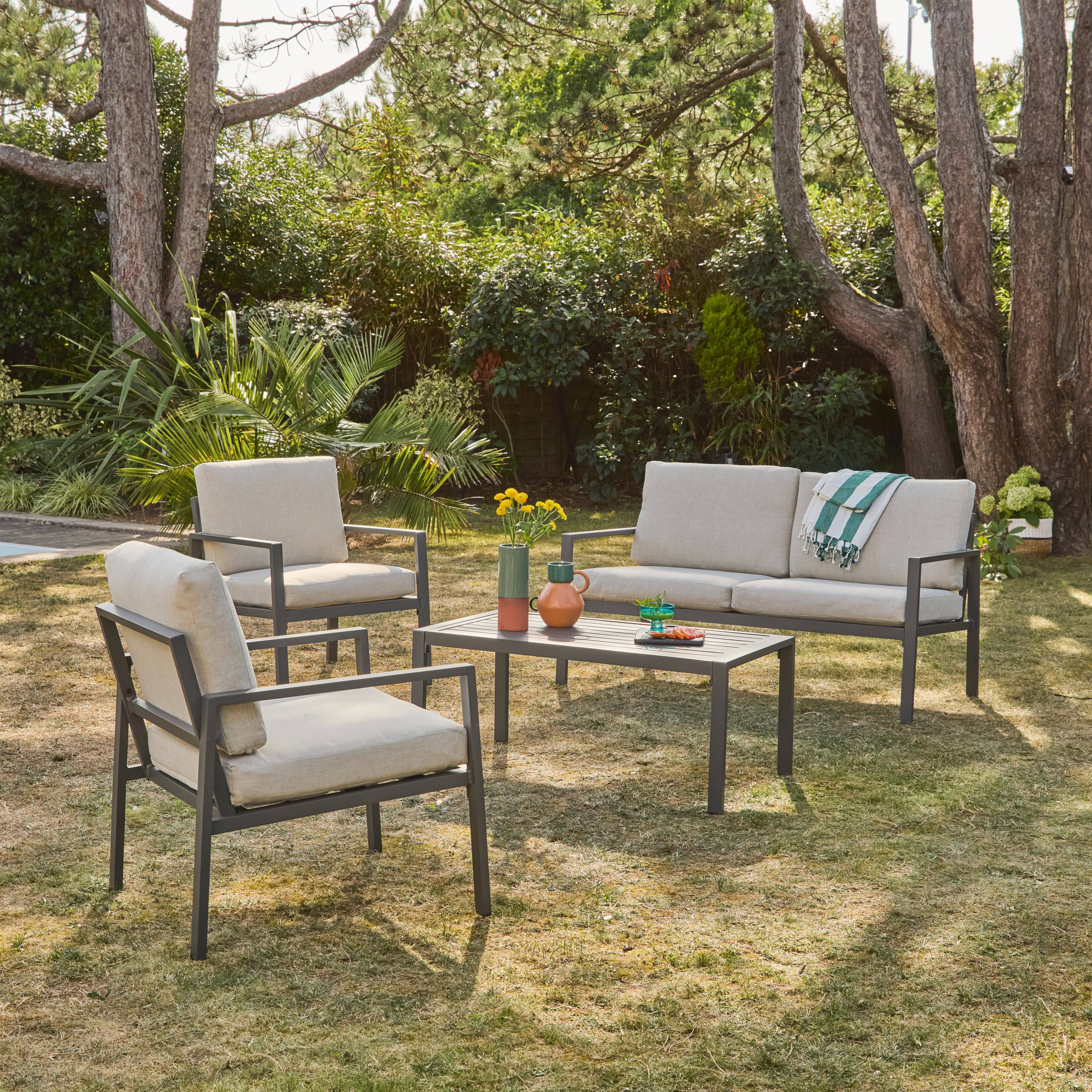 Onara - Conjunto de jardín de aluminio , 4 plazas