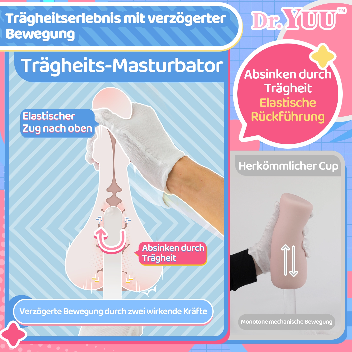 Trägheits-Masturbator mit verzögerter Bewegung