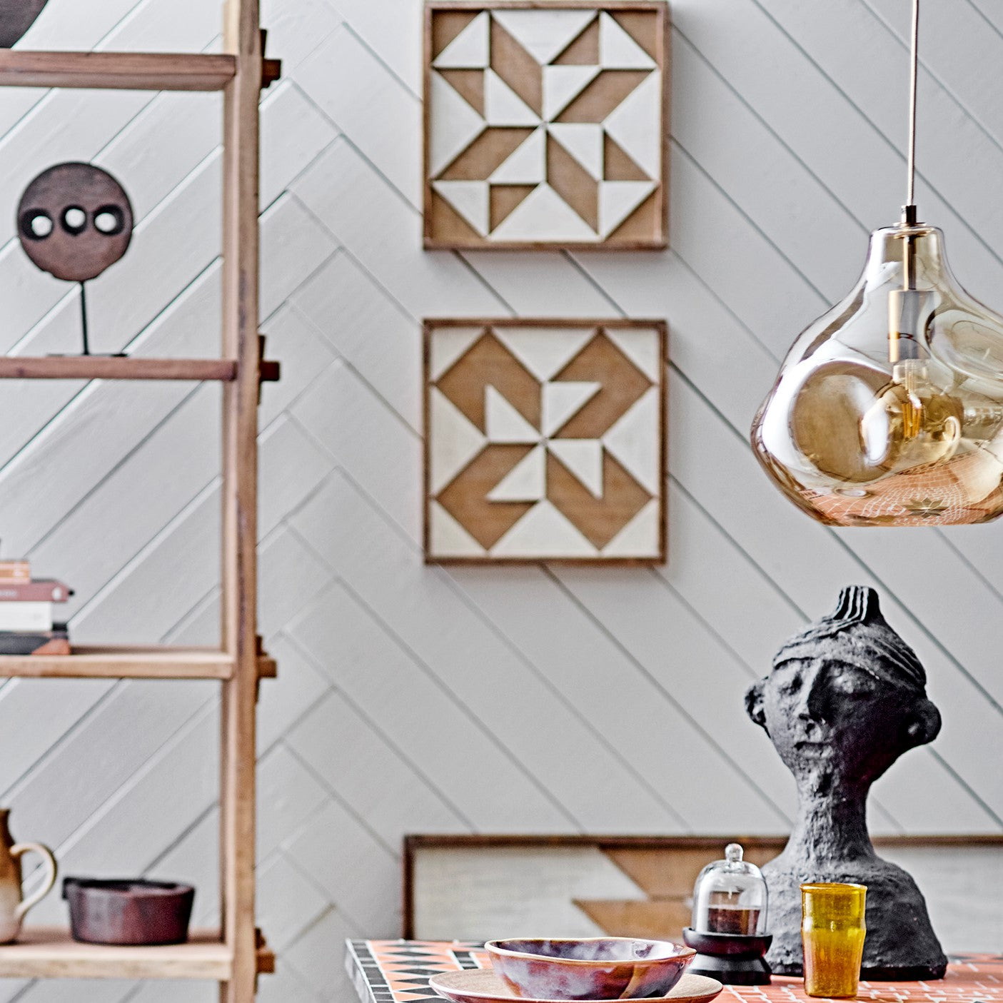 Bloomingville Azizi Hanglamp - Bruin Glas