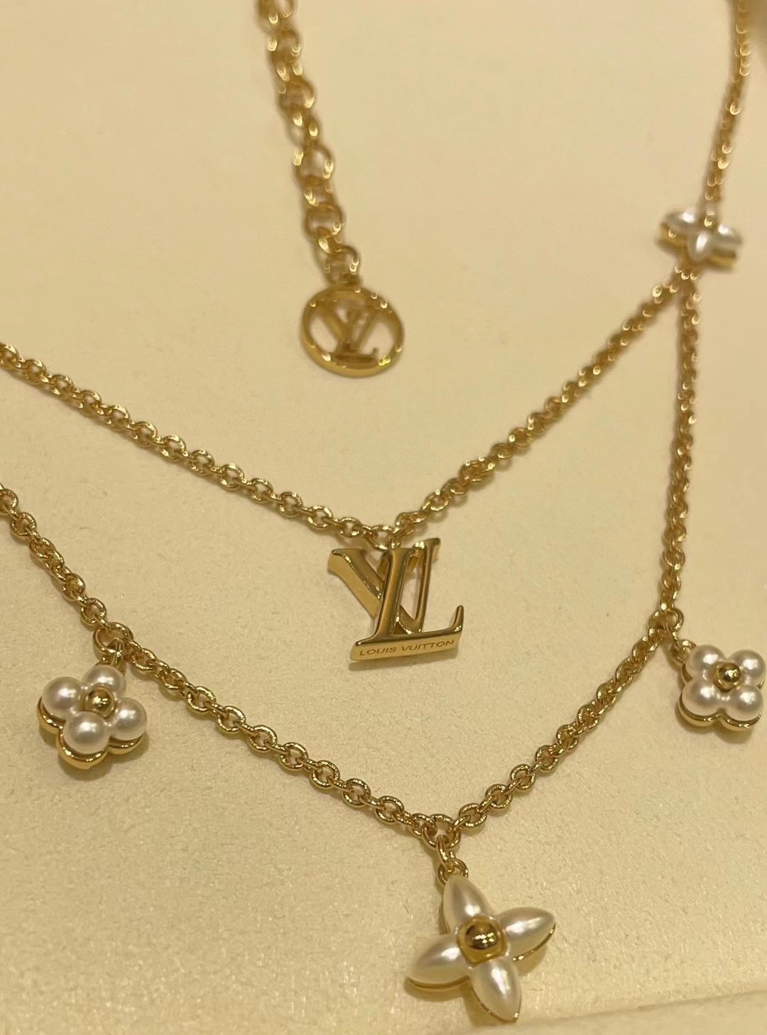 Louis Vuitton Layered Floragram Necklace - Original Replica Club