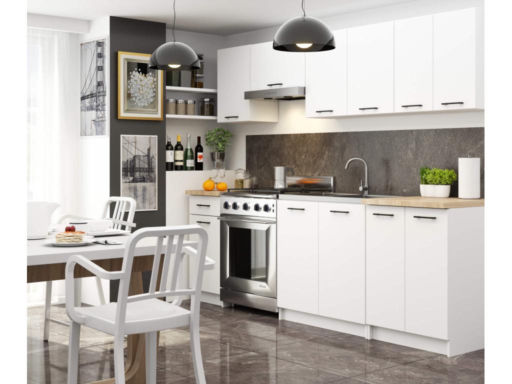 Armario de cocina de pared W40 sistema Homelyvo Blanco 40 cm 1 puerta color Blanco mate 2 estantes 40x30x58 cm