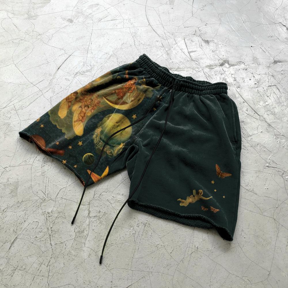 Street Trend Oil Painting Print Sports Shorts