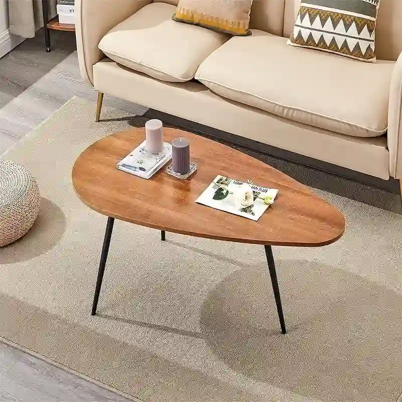Unique Oval Coffee Table for Small Spaces - Dimensions: 22.2D x 42.5W x 17.1H