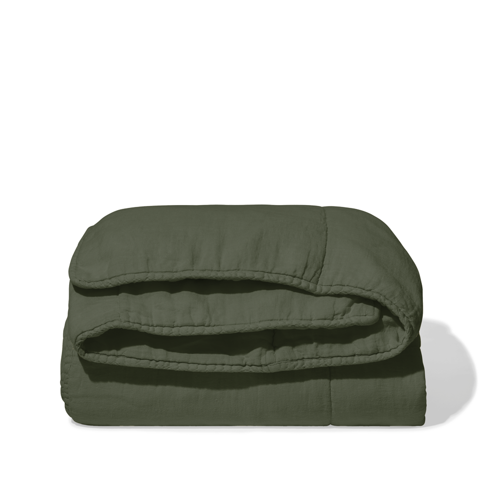 Édredon en 100% lin lavé - Vert Oxyde