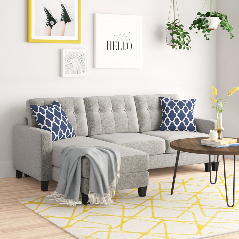 WAYFAIR Yadira 84′"Wide Reversible Sofa & Chaise