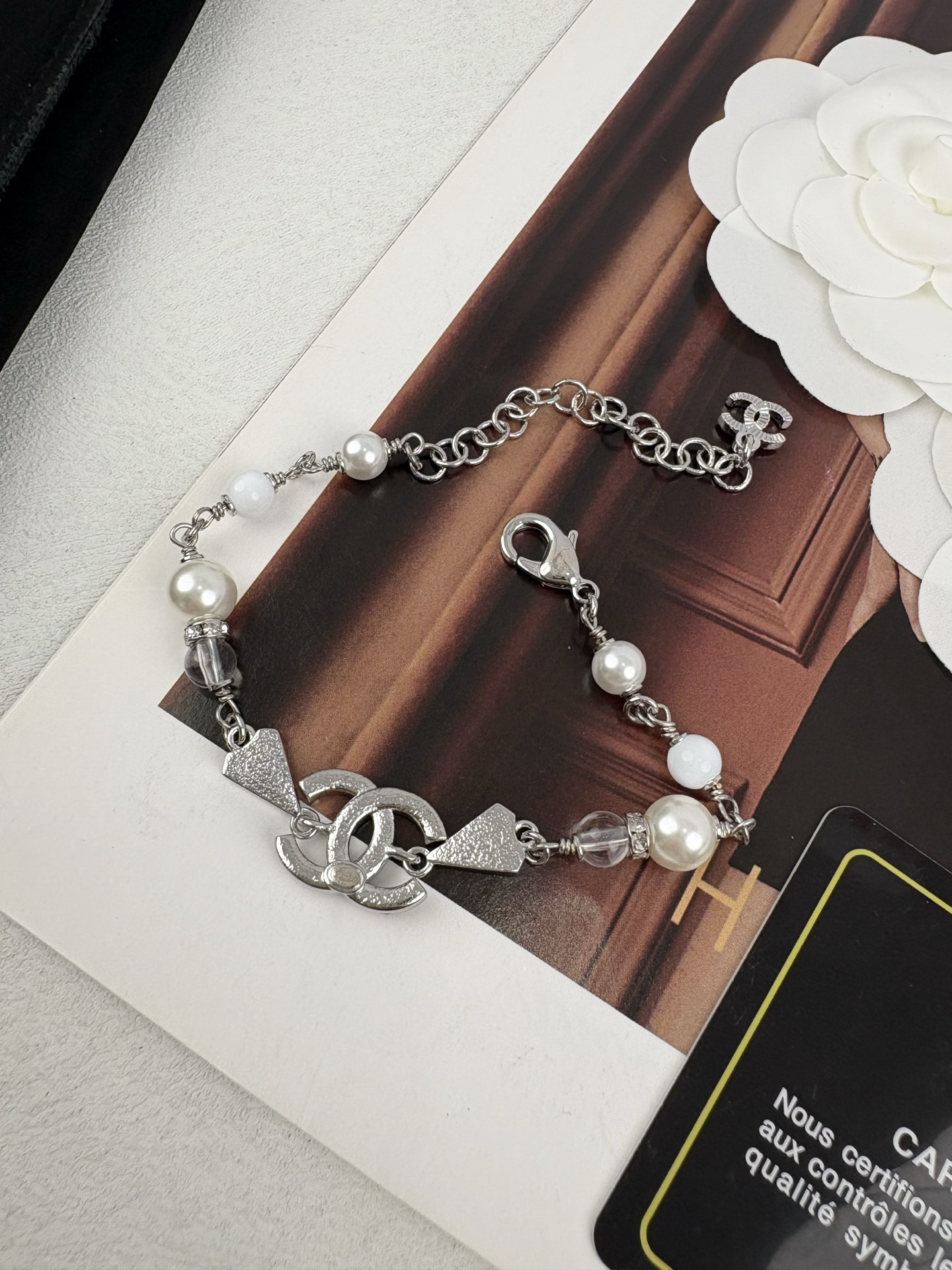 Chanel Diamond Paved Triangle Bracelet - Original Replica Club