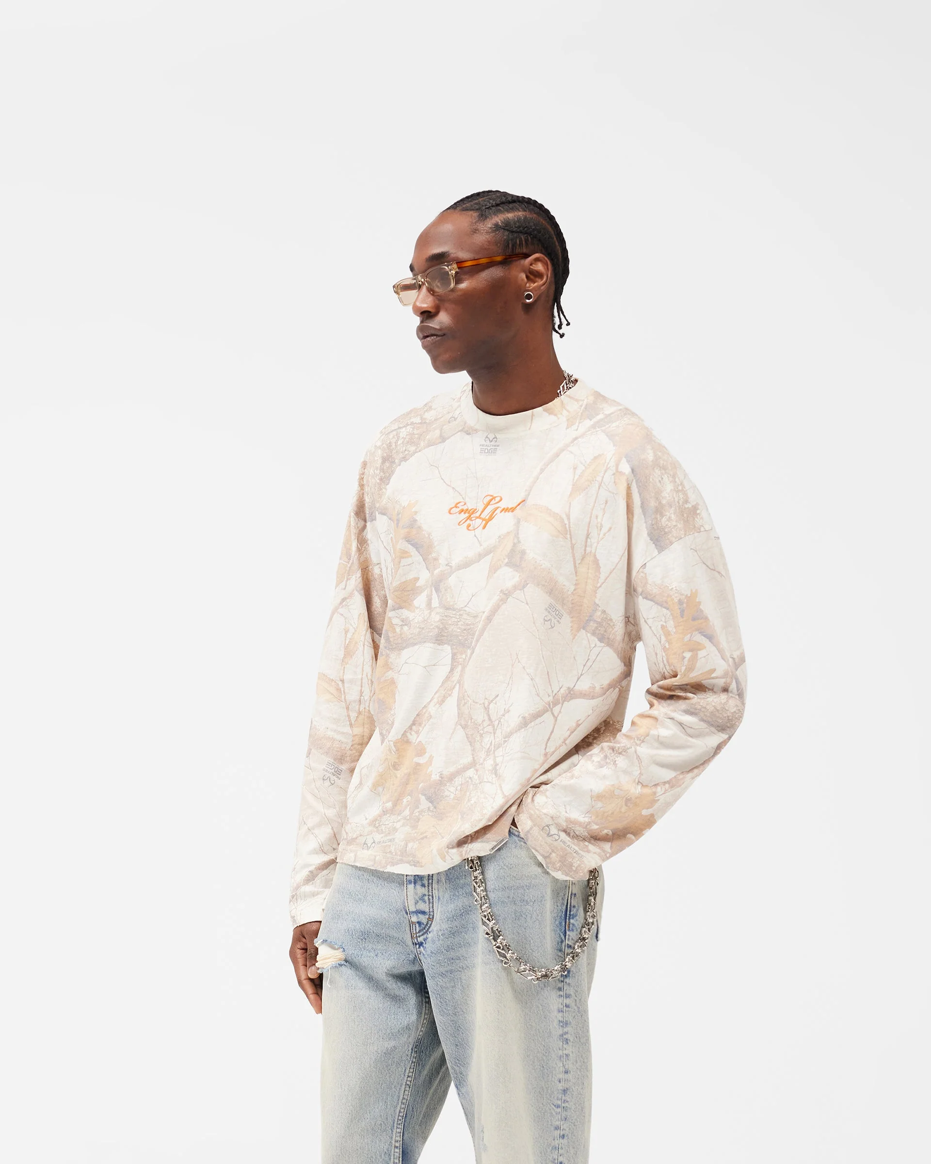 EngLAnd Long Sleeve T-Shirt - Washed White Realtree®