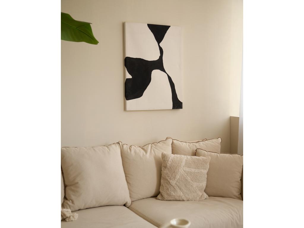 Cuadro decorativo sobre lienzo de algodón con marco de madera marrón oscuro pintado artesanalmente con pintura al oleo de 60x80cm - MISIA - Tucasago