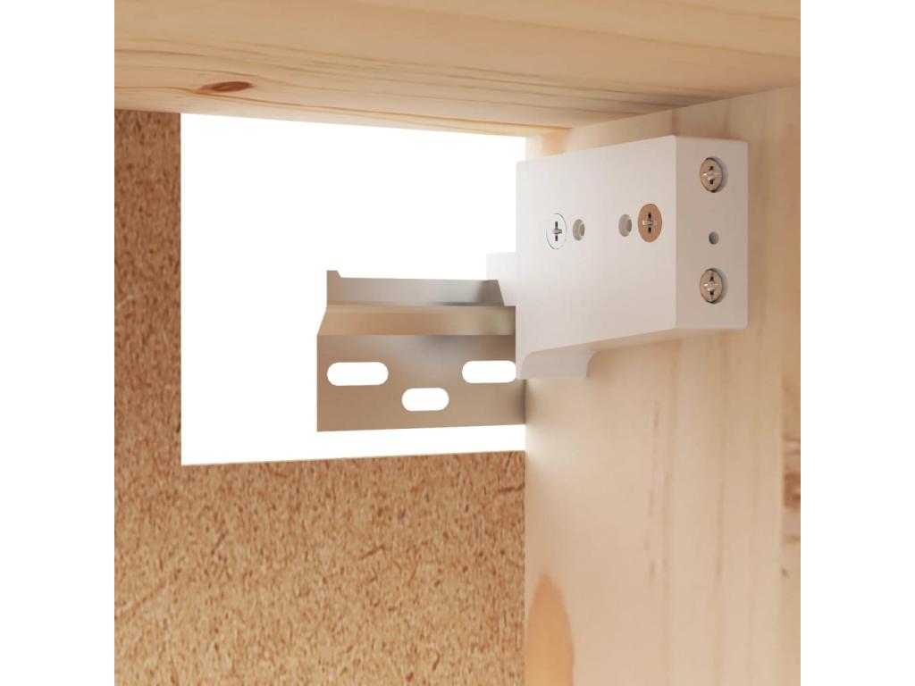 Armario de pared 2 uds madera maciza de pino 100x30x35 cm Marrón