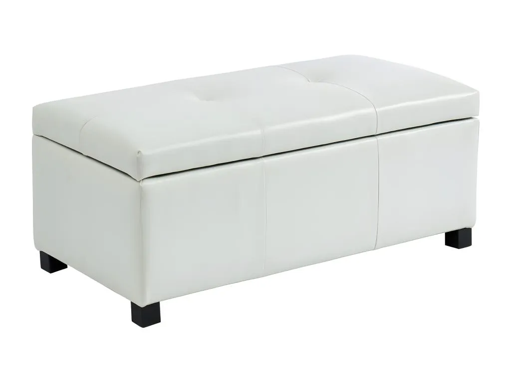 Banco baúl piel sintética blanco Nidovia zrc102843