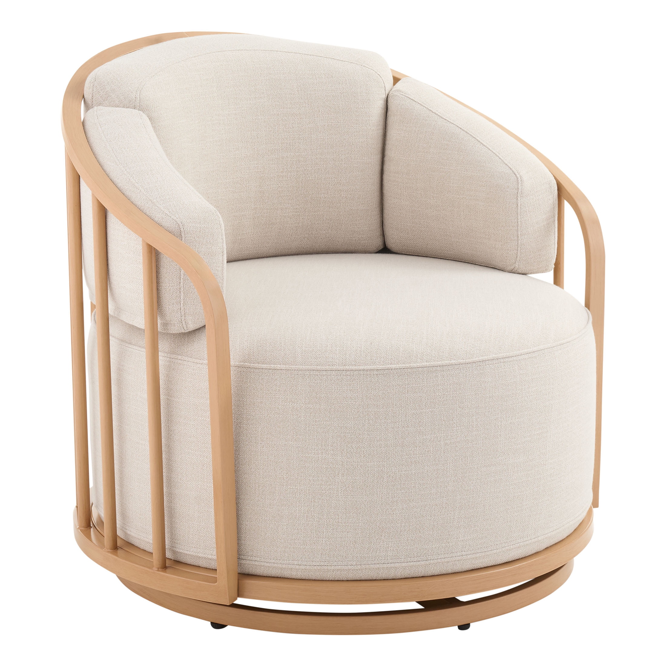 Better Homes & Gardens Lillian Swivel Birdcage Accent Chair, Cream Linen - Image 8