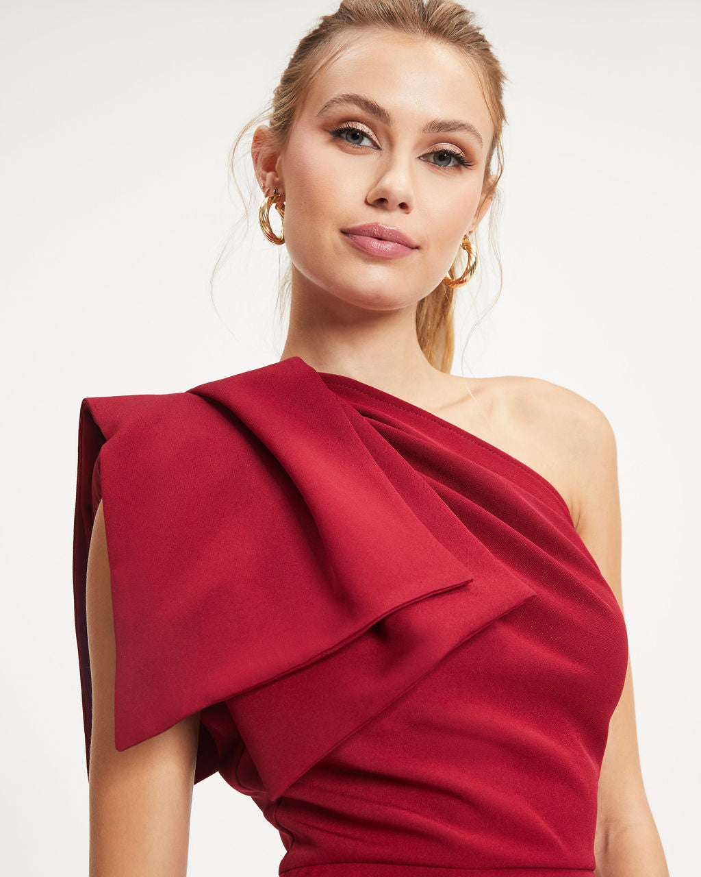 Always Wanted One Shoulder Drape Mini Dress - Wine - Se7enfashion