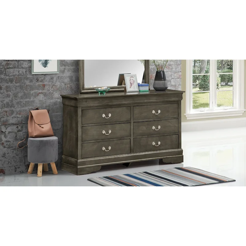 Louis Philippe 6-Drawer Dresser for Bedroom