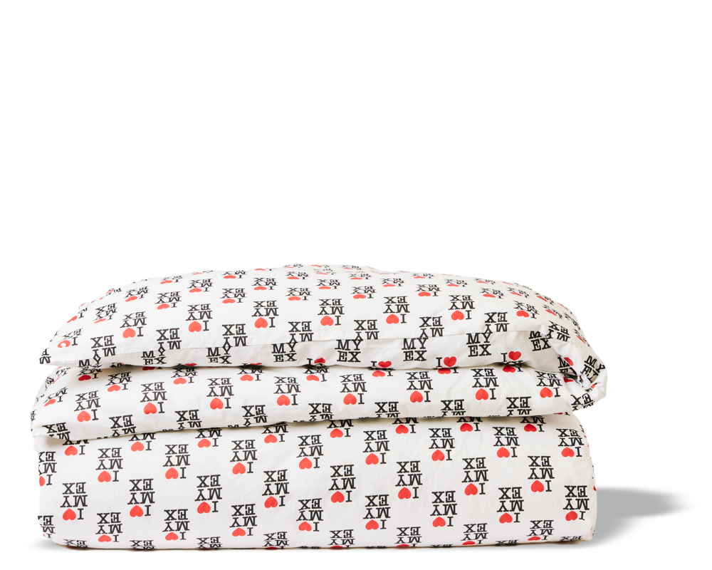Merci x Carne Bollente - Housse de couette en percale de coton - I Love My Ex