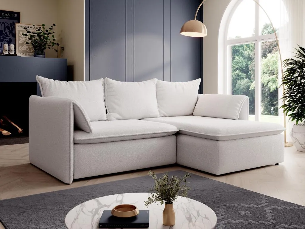 Sofá cama esquinero derecho de tela beige Decoesp BIAB94700