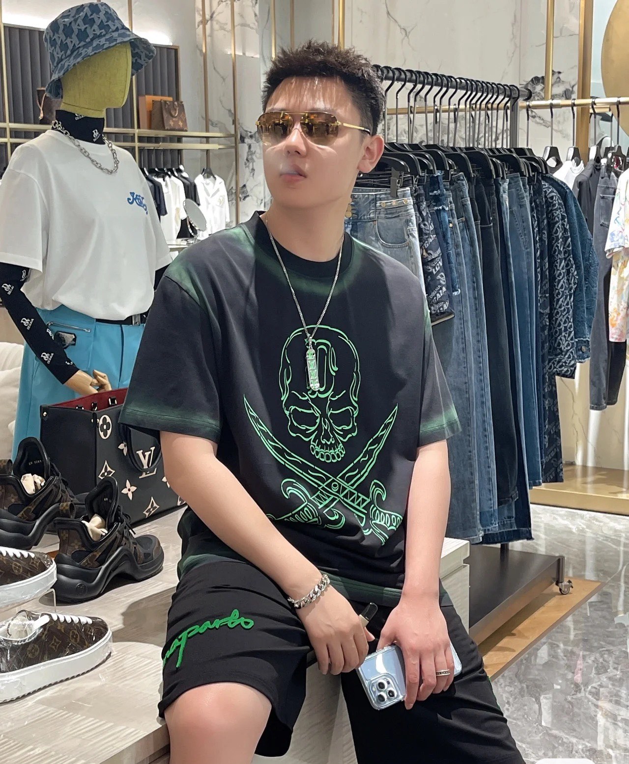 Louis Vuitton LV Skateboard Pendant Necklace - Original Replica Club