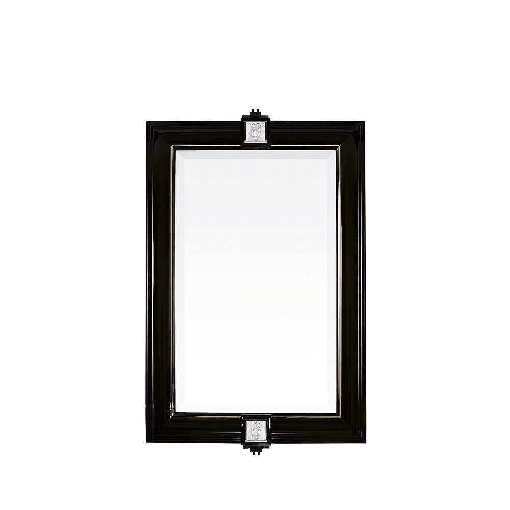 MIROIR MASQUE DE FEMME - CRISTAL INCOLORE ET LAQUÉ NOIR