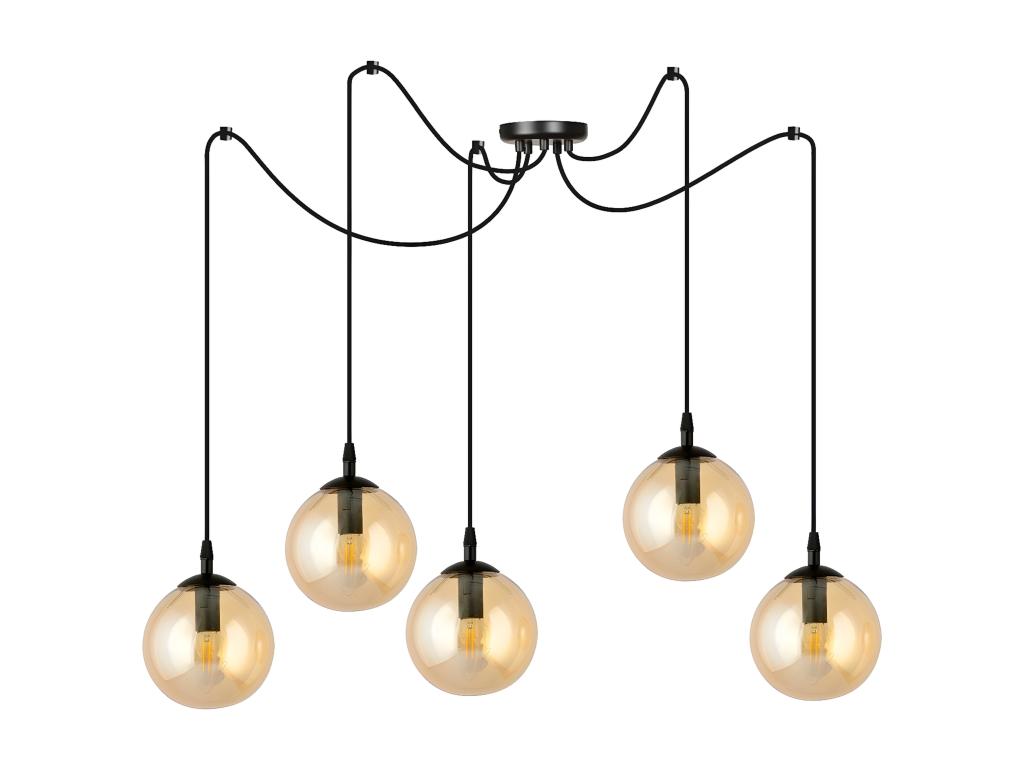 Lámpara de Suspensión Gigi, Negro, Ámbar, 200x200x70 cm, Laocacasas