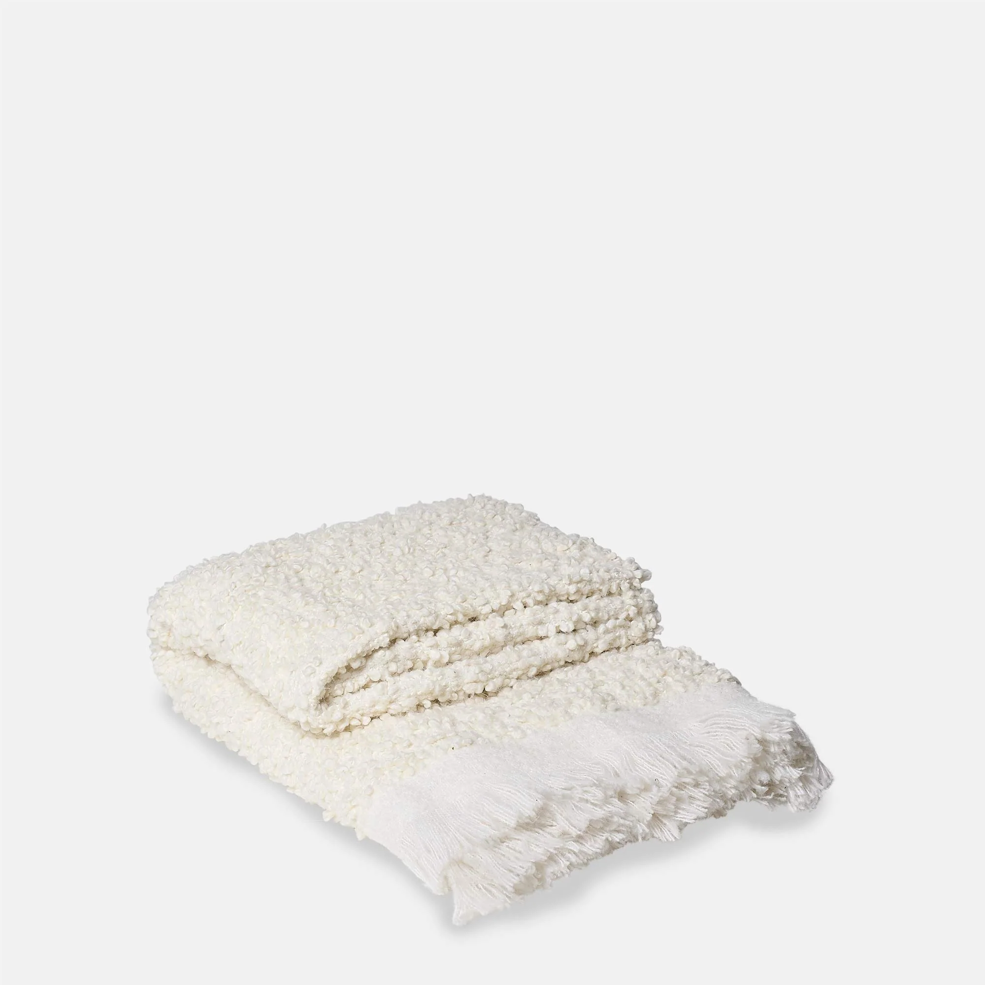 Kirsten Boucle Throw, Cream