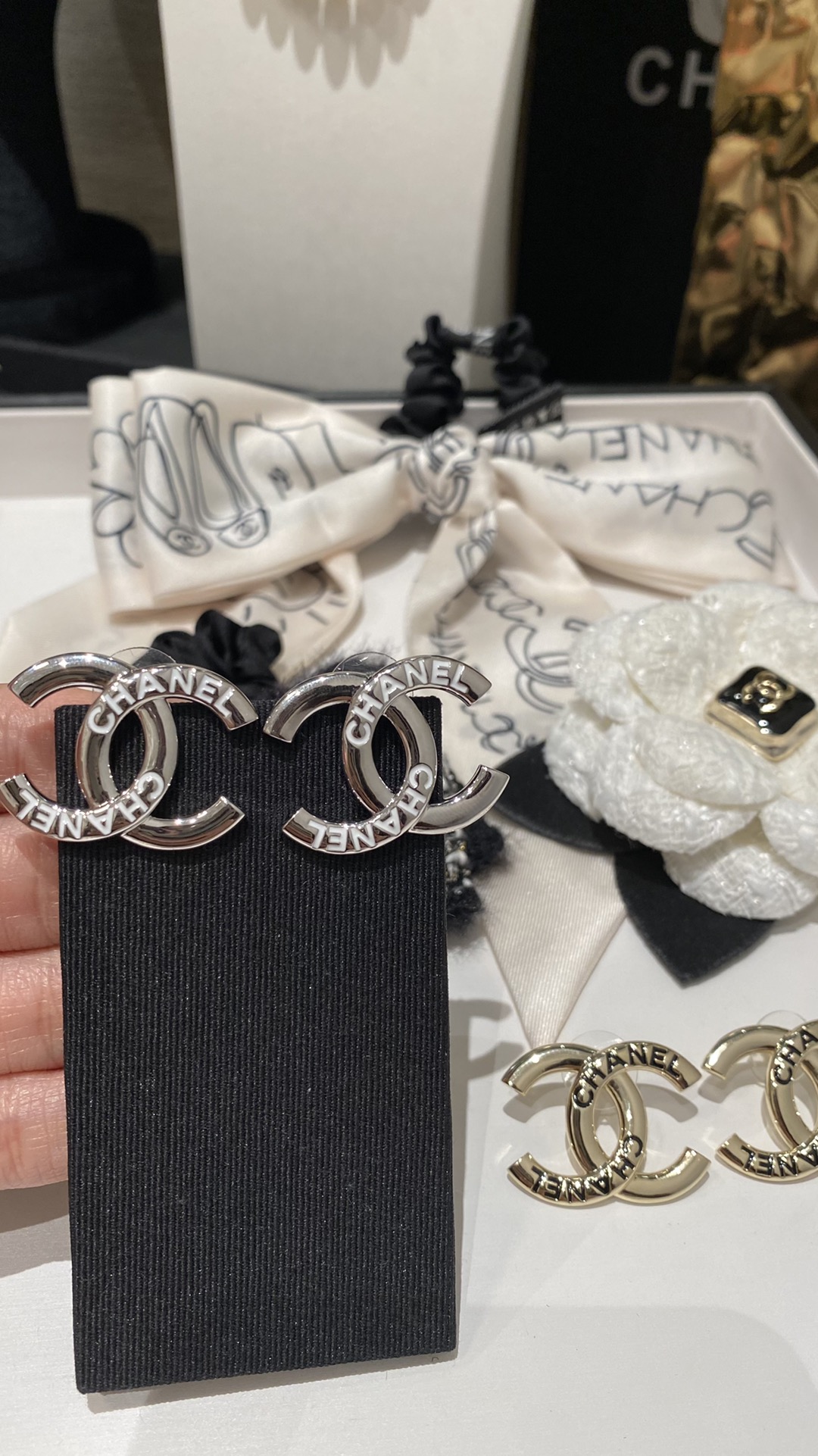 Chanel Enamel Monogram CC Earrings - Original Replica Club