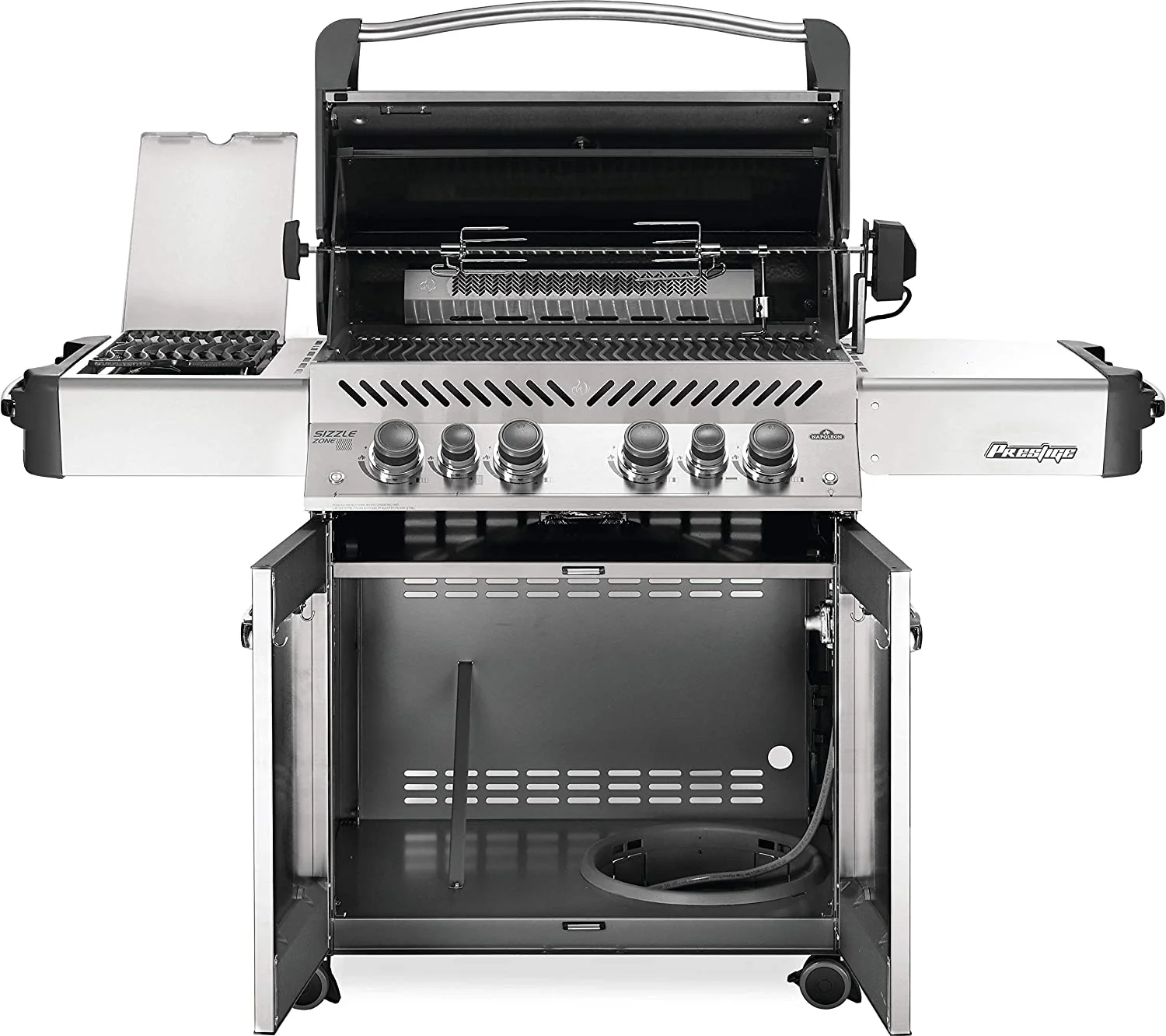 Napoleon P500RSIBPSS-3 Prestige 500 RSIB Propane Gas Grill, sq. in + Infrared Side and Rear Burner, Stainless Steel