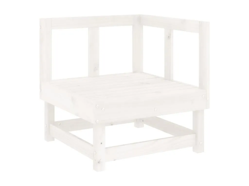 Boverdeco Juego de sofás de jardín 5 piezas Boverdeco maciza de Boverdeco blanco